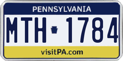 PA license plate MTH1784