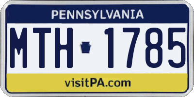 PA license plate MTH1785