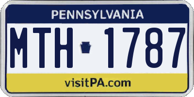 PA license plate MTH1787