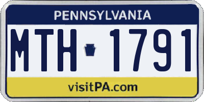 PA license plate MTH1791