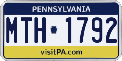 PA license plate MTH1792