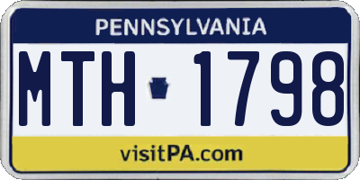 PA license plate MTH1798