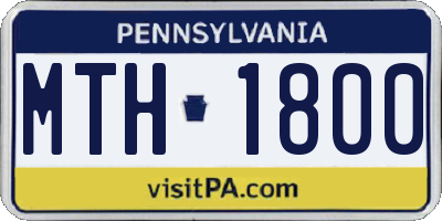PA license plate MTH1800