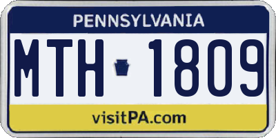 PA license plate MTH1809