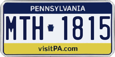 PA license plate MTH1815