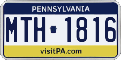 PA license plate MTH1816