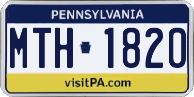 PA license plate MTH1820