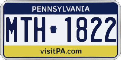 PA license plate MTH1822