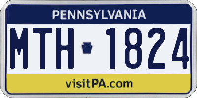 PA license plate MTH1824