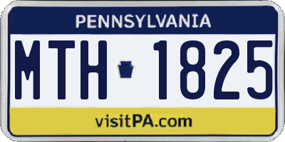PA license plate MTH1825