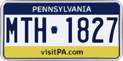 PA license plate MTH1827