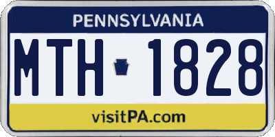PA license plate MTH1828