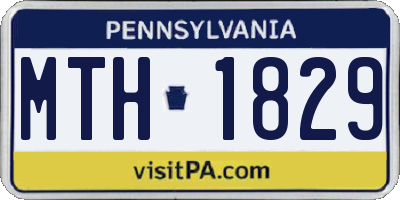 PA license plate MTH1829