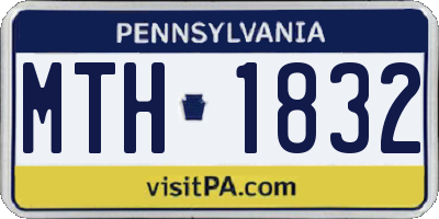 PA license plate MTH1832