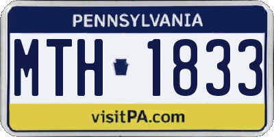 PA license plate MTH1833