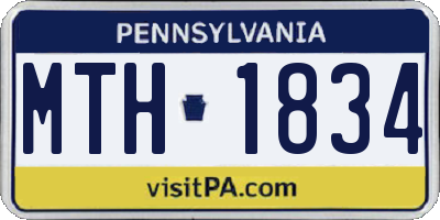 PA license plate MTH1834