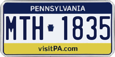 PA license plate MTH1835