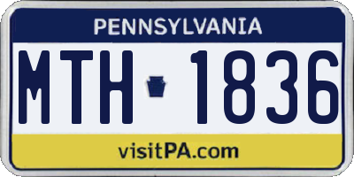 PA license plate MTH1836