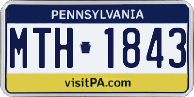PA license plate MTH1843