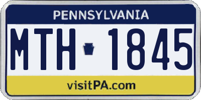PA license plate MTH1845