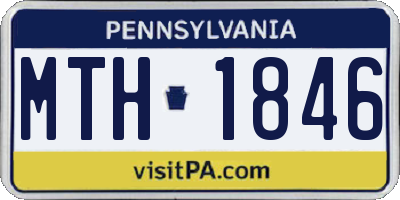 PA license plate MTH1846