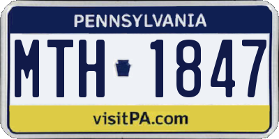 PA license plate MTH1847