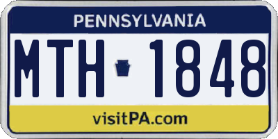 PA license plate MTH1848