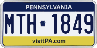 PA license plate MTH1849