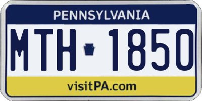 PA license plate MTH1850