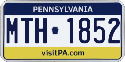 PA license plate MTH1852