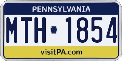 PA license plate MTH1854