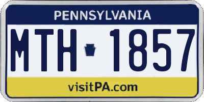 PA license plate MTH1857