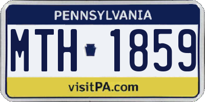 PA license plate MTH1859