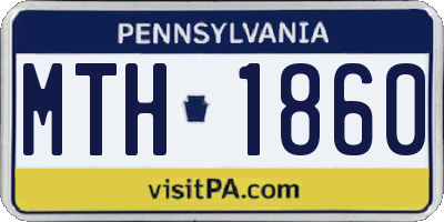 PA license plate MTH1860