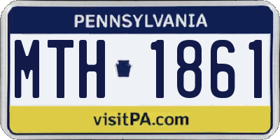 PA license plate MTH1861