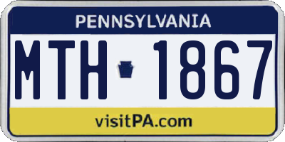 PA license plate MTH1867