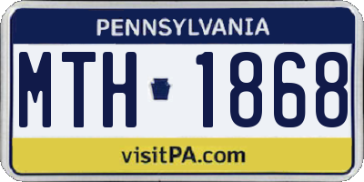 PA license plate MTH1868