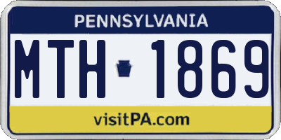 PA license plate MTH1869