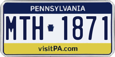 PA license plate MTH1871