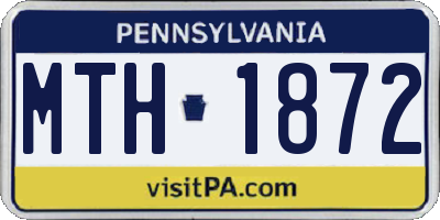 PA license plate MTH1872