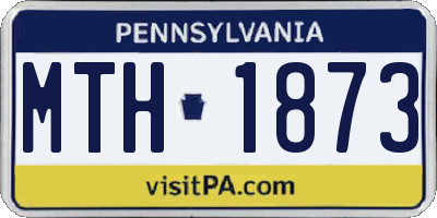 PA license plate MTH1873