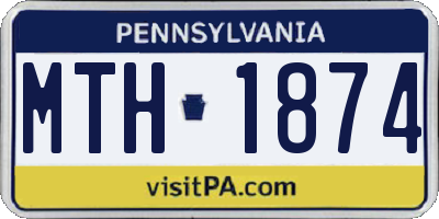 PA license plate MTH1874