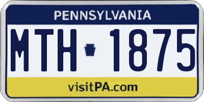 PA license plate MTH1875
