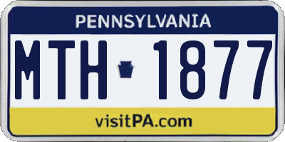 PA license plate MTH1877