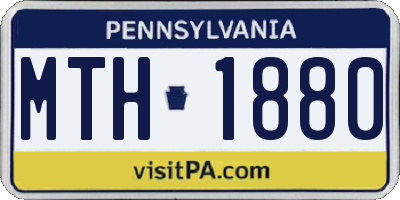PA license plate MTH1880