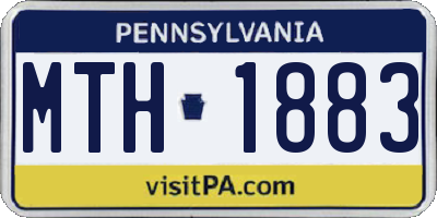 PA license plate MTH1883