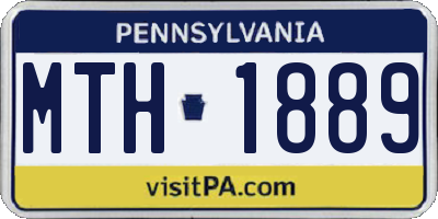 PA license plate MTH1889