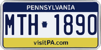 PA license plate MTH1890