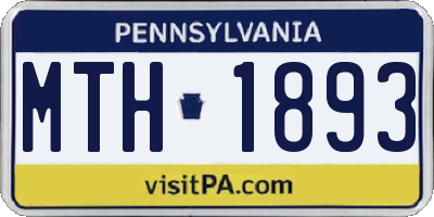 PA license plate MTH1893