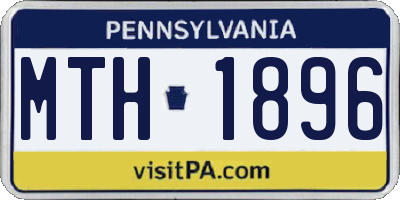 PA license plate MTH1896